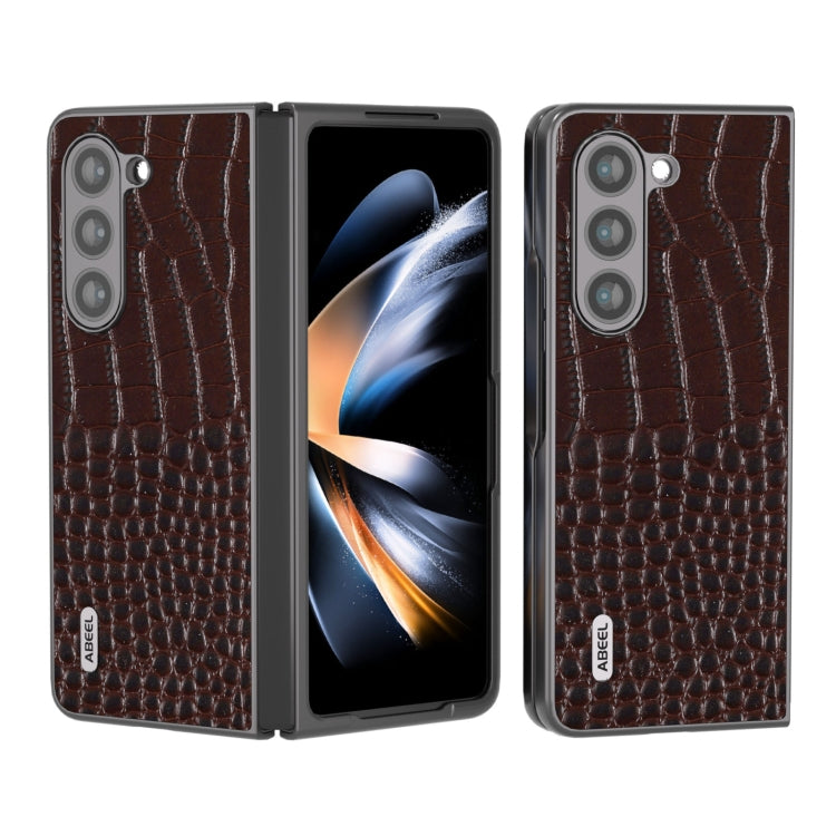 Custodia in pelle con motivo coccodrillo per Samsung Galaxy Z Fli