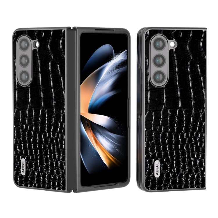 Custodia in pelle con motivo coccodrillo per Samsung Galaxy Z Fli