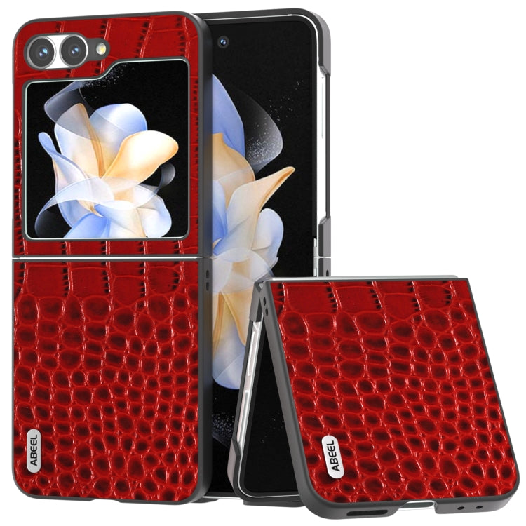 Custodia in pelle con motivo coccodrillo per Samsung Galaxy Z Fli