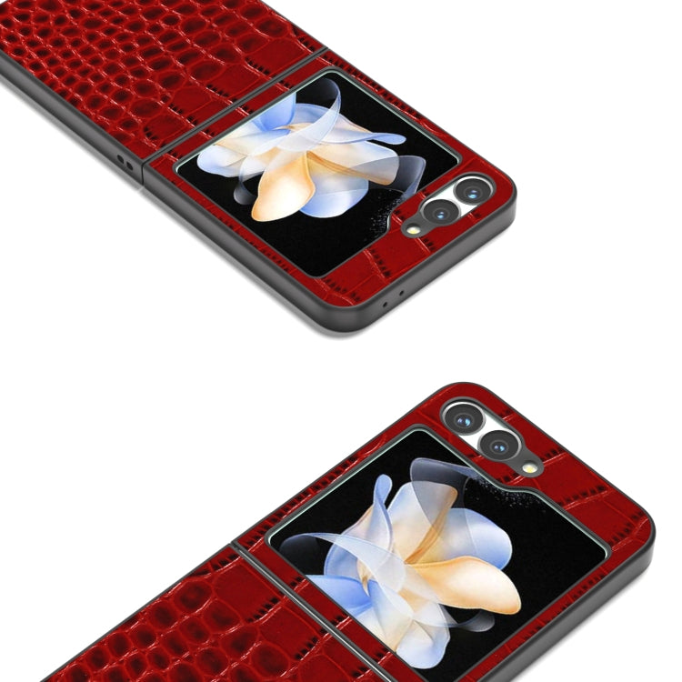 Custodia in pelle con motivo coccodrillo per Samsung Galaxy Z Fli