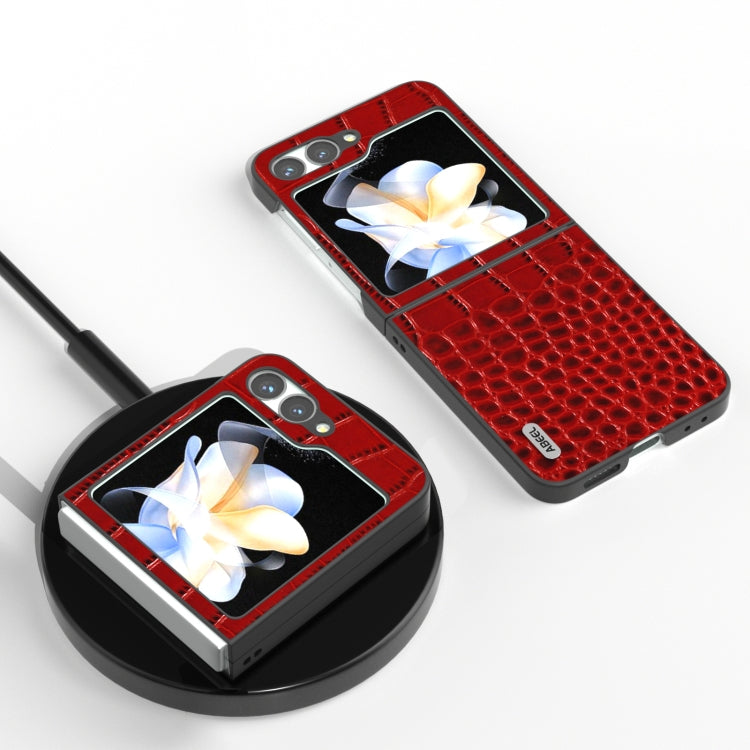 Custodia in pelle con motivo coccodrillo per Samsung Galaxy Z Fli