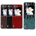 Custodia in pelle con motivo coccodrillo per Samsung Galaxy Z Fli