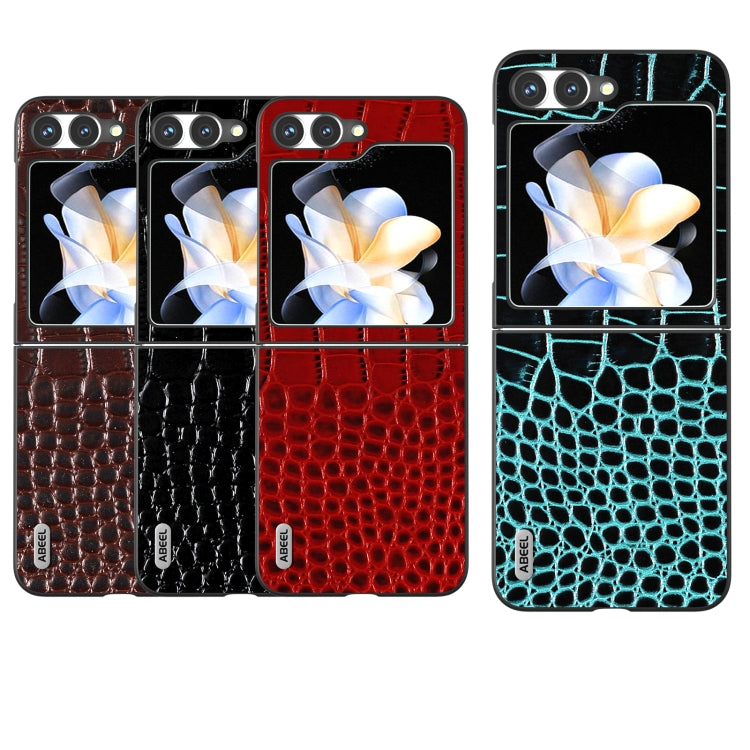 Custodia in pelle con motivo coccodrillo per Samsung Galaxy Z Fli