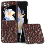 Custodia in pelle con motivo coccodrillo per Samsung Galaxy Z Fli