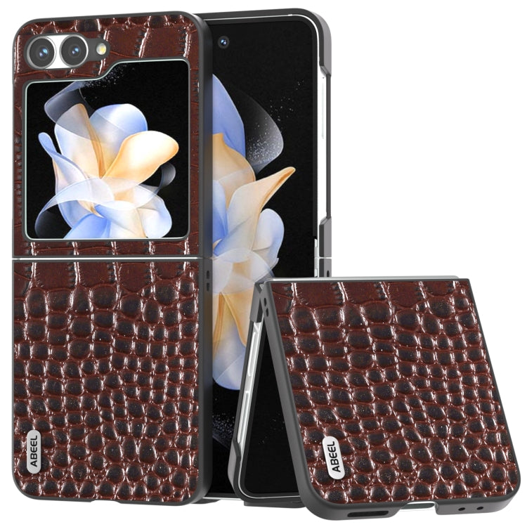 Custodia in pelle con motivo coccodrillo per Samsung Galaxy Z Fli