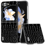 Custodia in pelle con motivo coccodrillo per Samsung Galaxy Z Fli