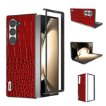 Custodia in pelle con motivo coccodrillo per Samsung Galaxy Z Fli
