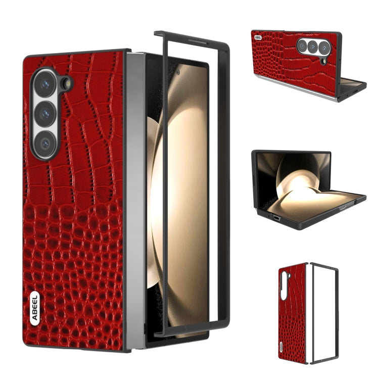 Custodia in pelle con motivo coccodrillo per Samsung Galaxy Z Fli
