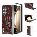 Custodia in pelle con motivo coccodrillo per Samsung Galaxy Z Fli