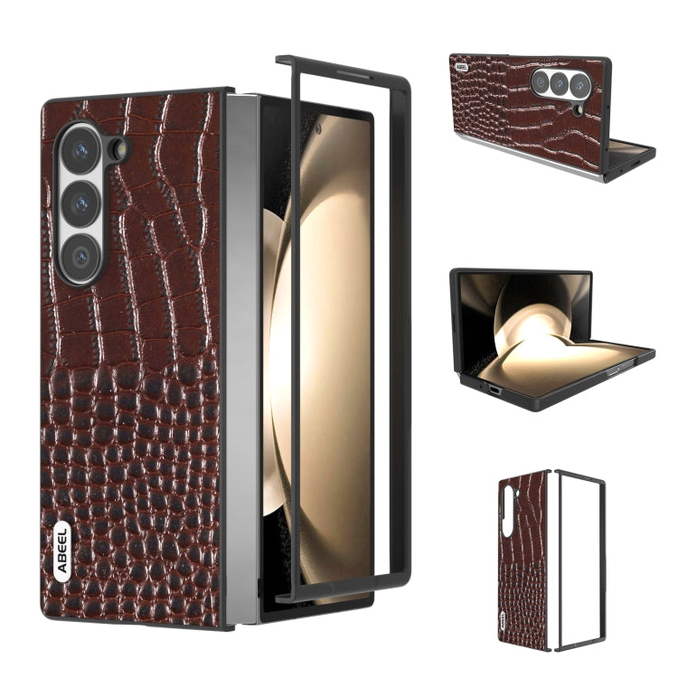 Custodia in pelle con motivo coccodrillo per Samsung Galaxy Z Fli