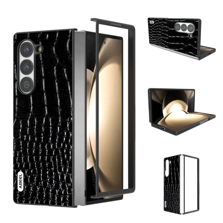 Custodia in pelle con motivo coccodrillo per Samsung Galaxy Z Fli