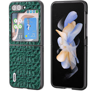 Custodia in vera pelle per Samsung Galaxy Z Flip5 con bordo nero