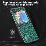 Custodia in vera pelle per Samsung Galaxy Z Flip5 con bordo nero