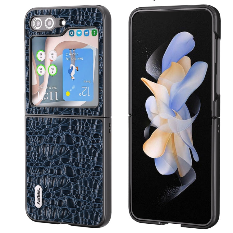 Custodia in vera pelle per Samsung Galaxy Z Flip5 con bordo nero