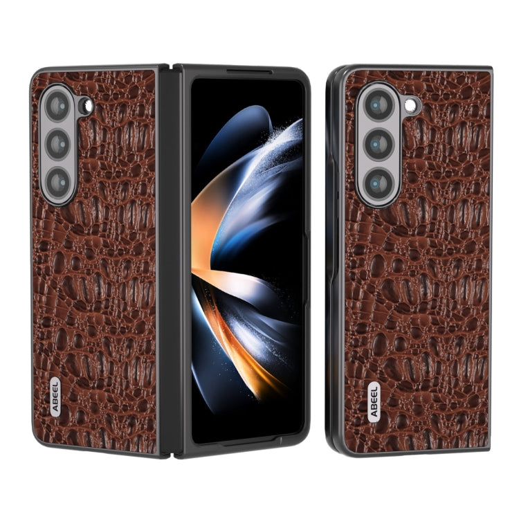 Custodia in vera pelle per Samsung Galaxy Z Flip5 con bordo nero