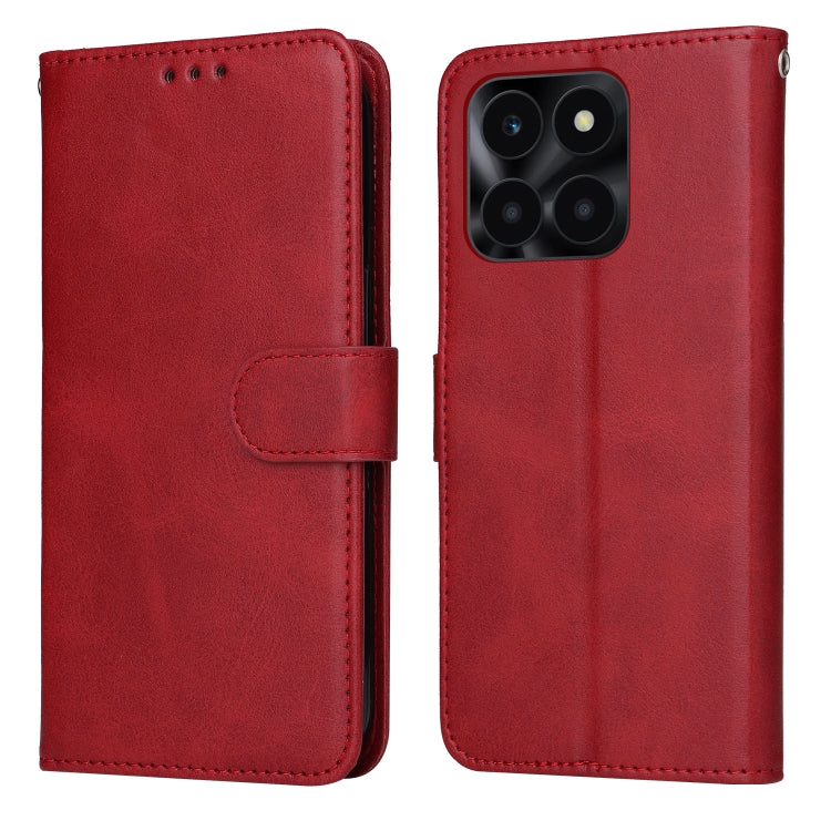 Custodia per telefono in pelle a conchiglia con struttura in vitello classico, For Honor Play 50 Plus, For Honor X6a, For Honor X50, For Honor X50i 5G