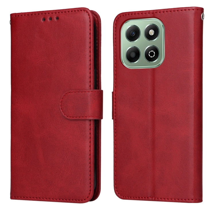 Custodia per telefono in pelle a conchiglia con struttura in vitello classico, For Honor X5c Plus, For Honor X70 5G, For Honor X6b 4G / X6c 4G / X5b / X5b Plus, For Honor Play 60