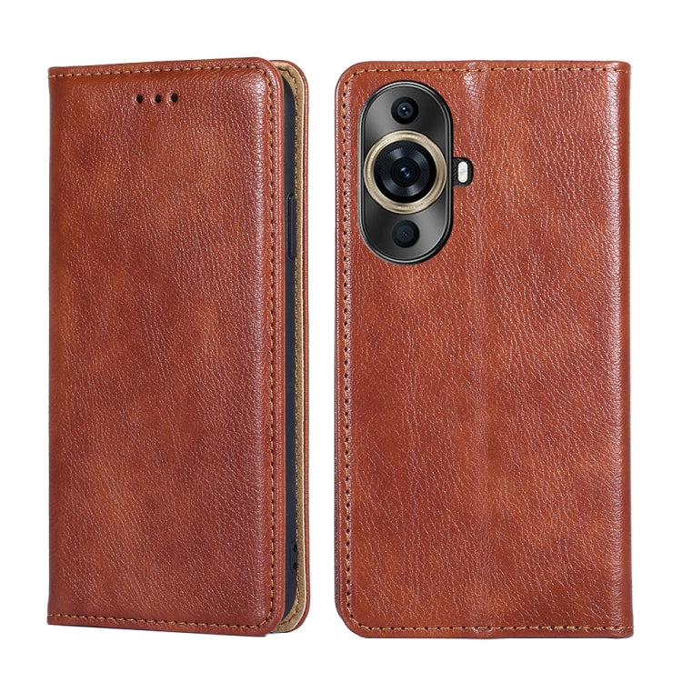 Custodia per telefono in pelle magnetica tinta unita lucida olio, For Huawei nova 11 4G, For Huawei Enjoy 60X, For Huawei Enjoy 60 Pro / nova 11i, For Huawei nova 11 Pro 4G / 11 Ultra 4G