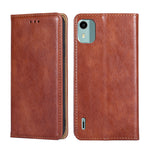 Custodia per telefono in pelle magnetica tinta unita lucida olio, For Nokia C12, For Nokia G42 5G, For Nokia C22, For Nokia C32