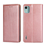 Custodia per telefono in pelle magnetica tinta unita lucida olio, For Nokia C12, For Nokia G42 5G, For Nokia C22, For Nokia C32