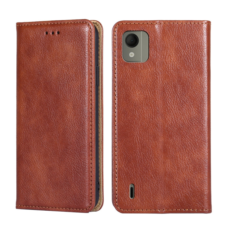 Custodia per telefono in pelle magnetica tinta unita lucida olio, For Nokia G11 Plus, For Nokia C300 4G US, For Nokia C110 4G, For Nokia C02 TA-1522