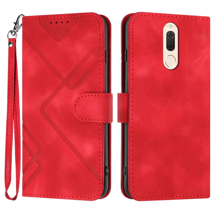 Custodia per cellulare in pelle con motivo a linea, For Huawei P20 Pro, For Huawei P20 lite, For Huawei P smart 2018/Enjoy 7S, For Huawei Mate 10 Lite/Maimang 6