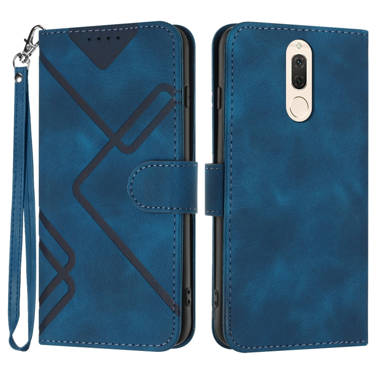 Custodia per cellulare in pelle con motivo a linea, For Huawei P20 Pro, For Huawei P20 lite, For Huawei P smart 2018/Enjoy 7S, For Huawei Mate 10 Lite/Maimang 6