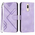 Custodia per cellulare in pelle con motivo a linea, For Huawei P20 Pro, For Huawei P20 lite, For Huawei P smart 2018/Enjoy 7S, For Huawei Mate 10 Lite/Maimang 6