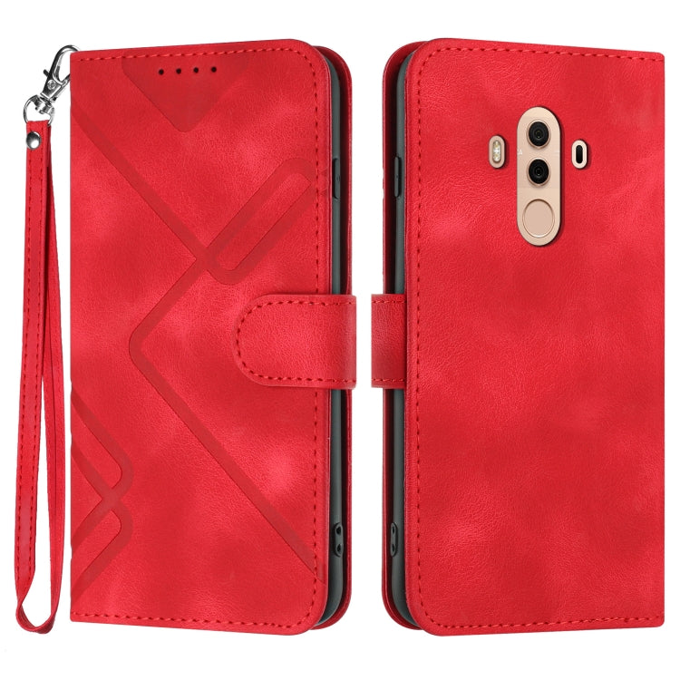 Custodia per cellulare in pelle con motivo a linea, For Huawei Mate 10 Pro, For Huawei P10 Lite