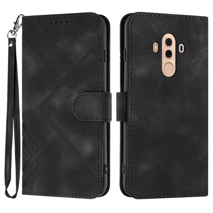 Custodia per cellulare in pelle con motivo a linea, For Huawei Mate 10 Pro, For Huawei P10 Lite