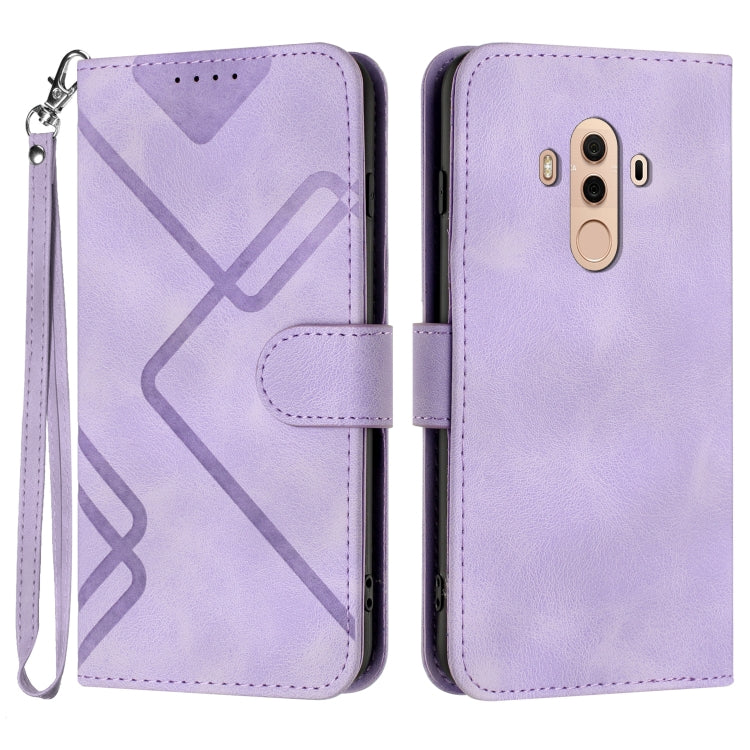 Custodia per cellulare in pelle con motivo a linea, For Huawei Mate 10 Pro, For Huawei P10 Lite