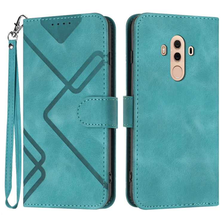 Custodia per cellulare in pelle con motivo a linea, For Huawei Mate 10 Pro, For Huawei P10 Lite