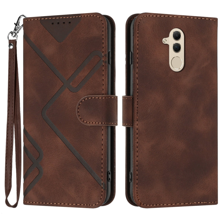 Custodia per cellulare in pelle con motivo a linea, For Huawei P30 Pro, For Huawei P smart 2019/nova lite 3, For Huawei Mate 20 Pro, For Huawei Mate 20 lite/Maimang 7