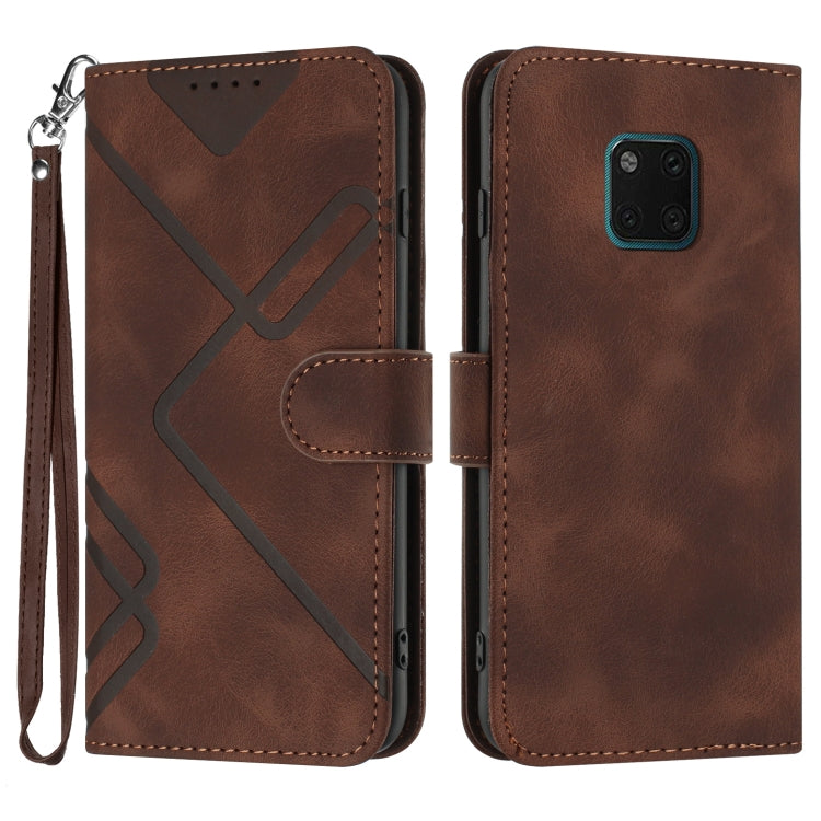 Custodia per cellulare in pelle con motivo a linea, For Huawei P30 Pro, For Huawei P smart 2019/nova lite 3, For Huawei Mate 20 Pro, For Huawei Mate 20 lite/Maimang 7