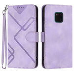 Custodia per cellulare in pelle con motivo a linea, For Huawei P30 Pro, For Huawei P smart 2019/nova lite 3, For Huawei Mate 20 Pro, For Huawei Mate 20 lite/Maimang 7