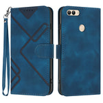 Custodia per cellulare in pelle con motivo a linea, For Huawei P20 Pro, For Huawei P20 lite, For Huawei P smart 2018/Enjoy 7S, For Huawei Mate 10 Lite/Maimang 6