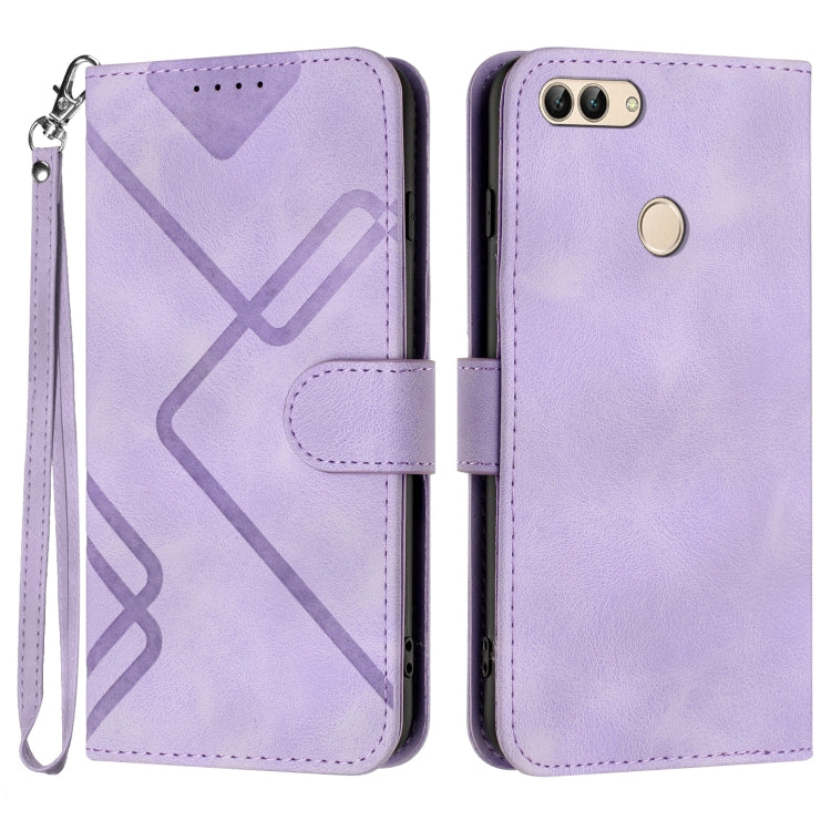 Custodia per cellulare in pelle con motivo a linea, For Huawei P20 Pro, For Huawei P20 lite, For Huawei P smart 2018/Enjoy 7S, For Huawei Mate 10 Lite/Maimang 6
