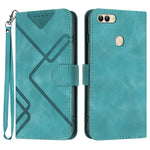 Custodia per cellulare in pelle con motivo a linea, For Huawei P20 Pro, For Huawei P20 lite, For Huawei P smart 2018/Enjoy 7S, For Huawei Mate 10 Lite/Maimang 6