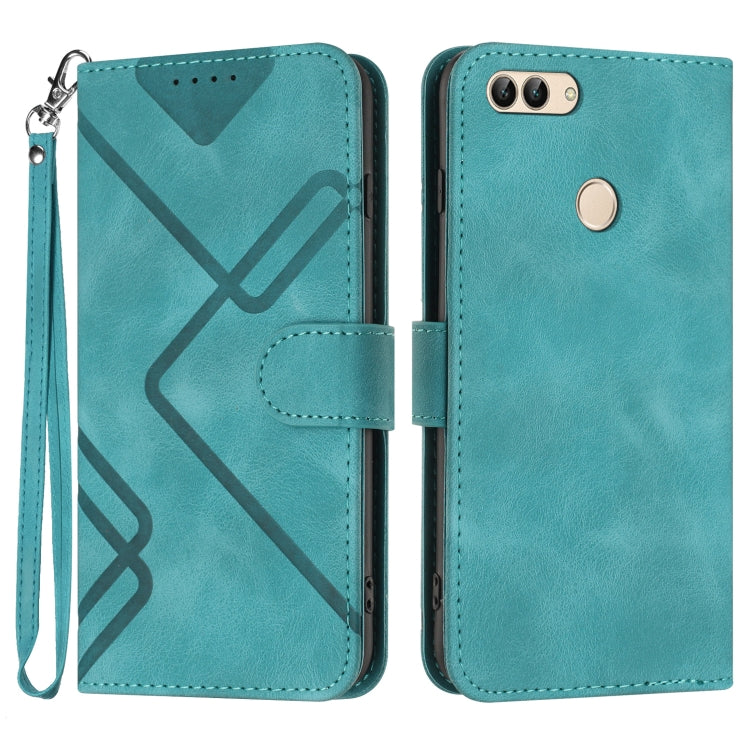 Custodia per cellulare in pelle con motivo a linea, For Huawei P20 Pro, For Huawei P20 lite, For Huawei P smart 2018/Enjoy 7S, For Huawei Mate 10 Lite/Maimang 6