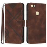 Custodia per cellulare in pelle con motivo a linea, For Huawei Mate 10 Pro, For Huawei P10 Lite