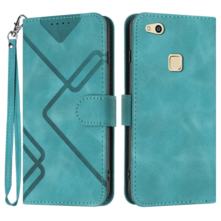 Custodia per cellulare in pelle con motivo a linea, For Huawei Mate 10 Pro, For Huawei P10 Lite
