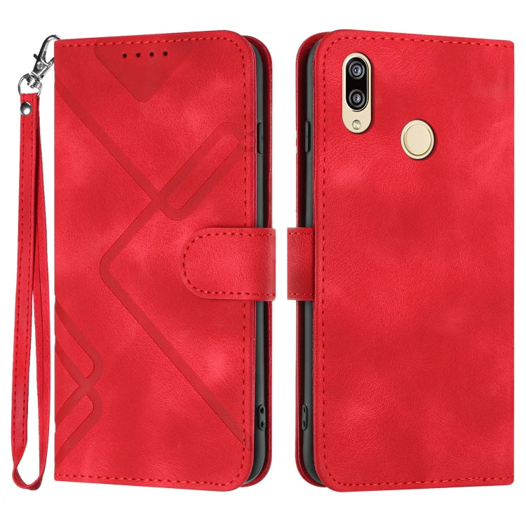 Custodia per cellulare in pelle con motivo a linea, For Huawei P20 Pro, For Huawei P20 lite, For Huawei P smart 2018/Enjoy 7S, For Huawei Mate 10 Lite/Maimang 6