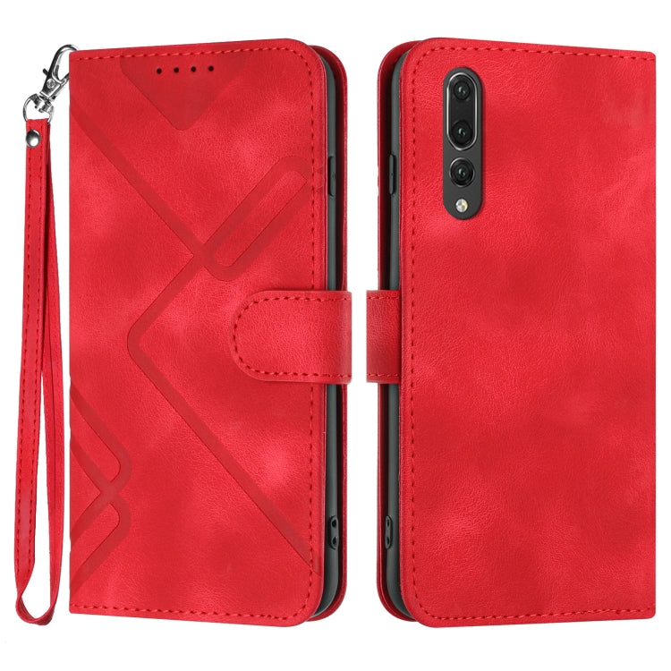 Custodia per cellulare in pelle con motivo a linea, For Huawei P20 Pro, For Huawei P20 lite, For Huawei P smart 2018/Enjoy 7S, For Huawei Mate 10 Lite/Maimang 6