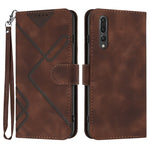 Custodia per cellulare in pelle con motivo a linea, For Huawei P20 Pro, For Huawei P20 lite, For Huawei P smart 2018/Enjoy 7S, For Huawei Mate 10 Lite/Maimang 6