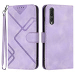 Custodia per cellulare in pelle con motivo a linea, For Huawei P20 Pro, For Huawei P20 lite, For Huawei P smart 2018/Enjoy 7S, For Huawei Mate 10 Lite/Maimang 6