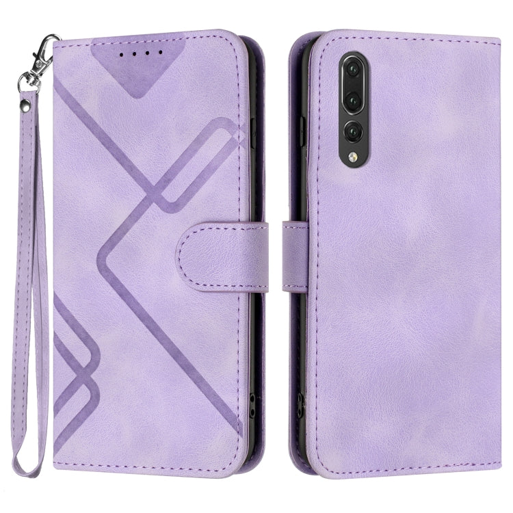 Custodia per cellulare in pelle con motivo a linea, For Huawei P20 Pro, For Huawei P20 lite, For Huawei P smart 2018/Enjoy 7S, For Huawei Mate 10 Lite/Maimang 6