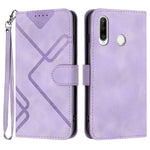 Custodia per cellulare in pelle con motivo a linea, For Huawei nova 8 SE, For Huawei Y5 2019, For Huawei Y6 2019, For Huawei P30 lite/nova 4e