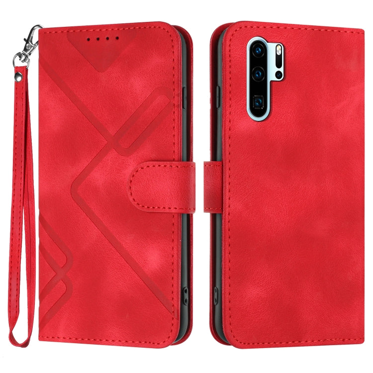 Custodia per cellulare in pelle con motivo a linea, For Huawei P30 Pro, For Huawei P smart 2019/nova lite 3, For Huawei Mate 20 Pro, For Huawei Mate 20 lite/Maimang 7
