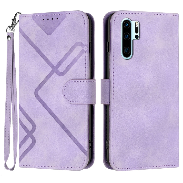 Custodia per cellulare in pelle con motivo a linea, For Huawei P30 Pro, For Huawei P smart 2019/nova lite 3, For Huawei Mate 20 Pro, For Huawei Mate 20 lite/Maimang 7