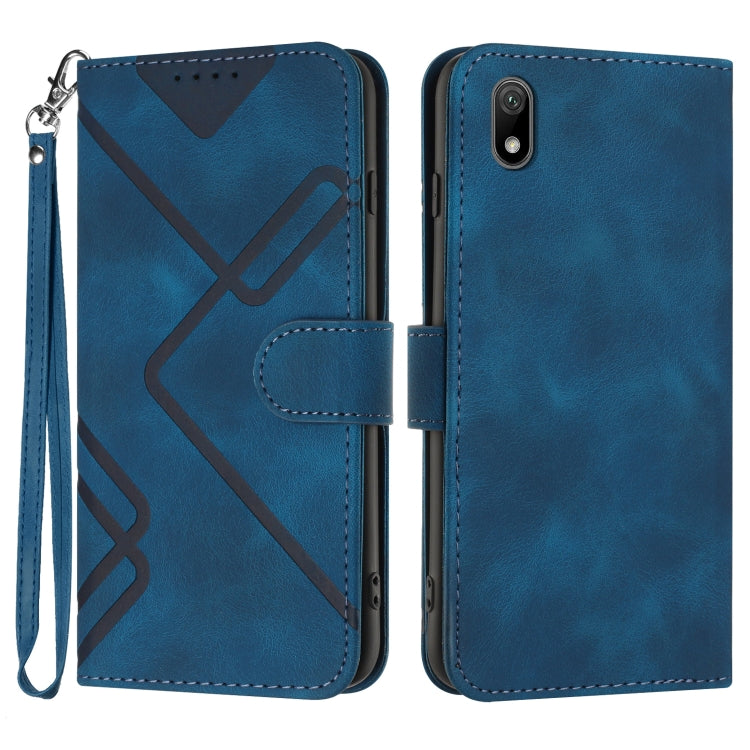 Custodia per cellulare in pelle con motivo a linea, For Huawei nova 8 SE, For Huawei Y5 2019, For Huawei Y6 2019, For Huawei P30 lite/nova 4e